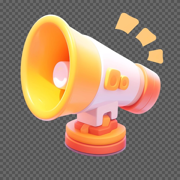 Free PSD psd ui 3d render megaphone isolated on background