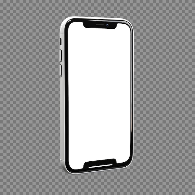 Psd white realistic mobile device isolated