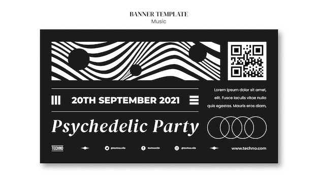 Free PSD psychedelic party banner template