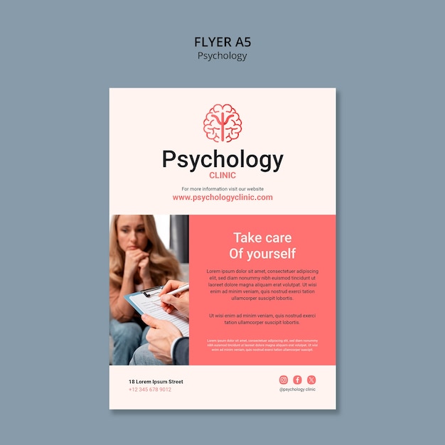 psychology flyer template design