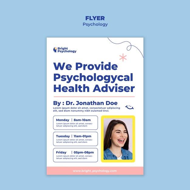 Psychology flyer template design