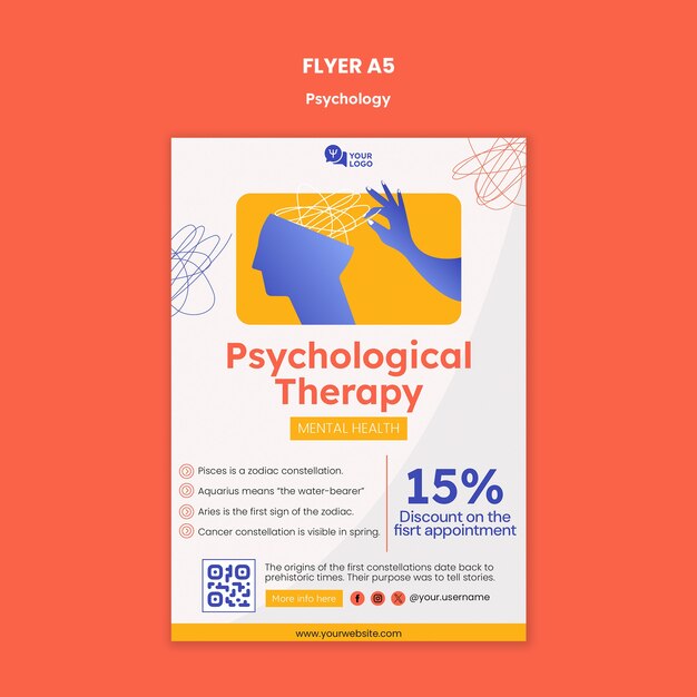 Psychology flyer template design