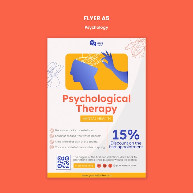 psychology flyer template design