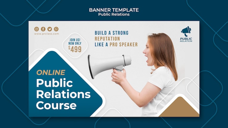 मुफ़्त PSD public relations banner template