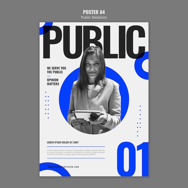 Free PSD public relations poster template