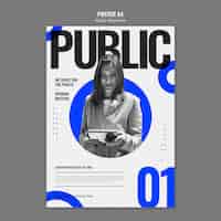 Free PSD public relations poster template