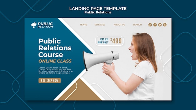 Free PSD public relations web template