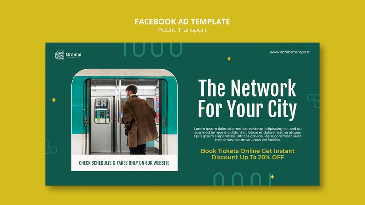 Free PSD public transport facebook template
