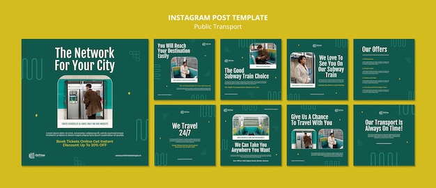 Free PSD public transport instagram posts