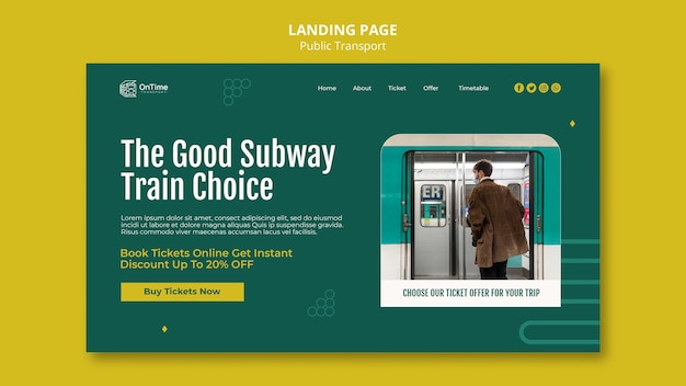 Public transport landing page