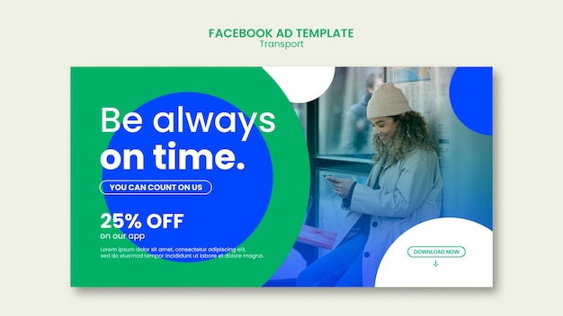 Free PSD public transportation social media promo template