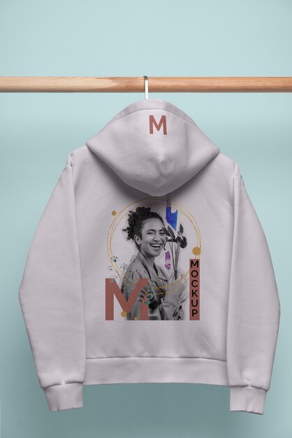 Purple hoodie on hanger mockup