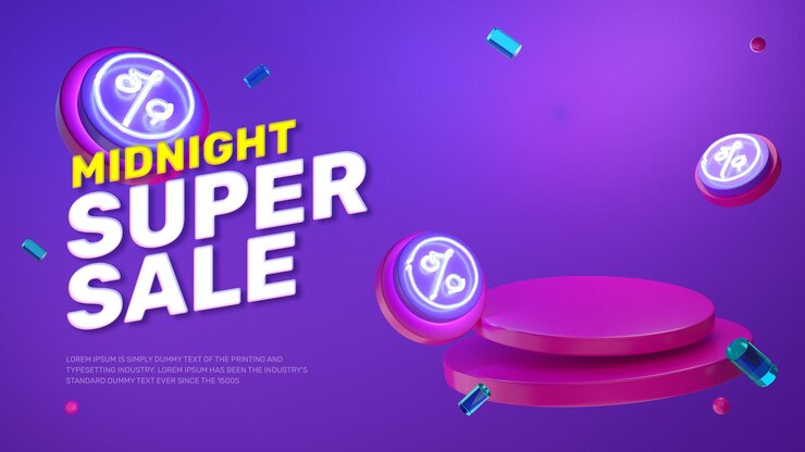 Free PSD purple neon light podium product display