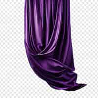 無料PSD 透明な背景に孤立した紫色の絹のカーテン