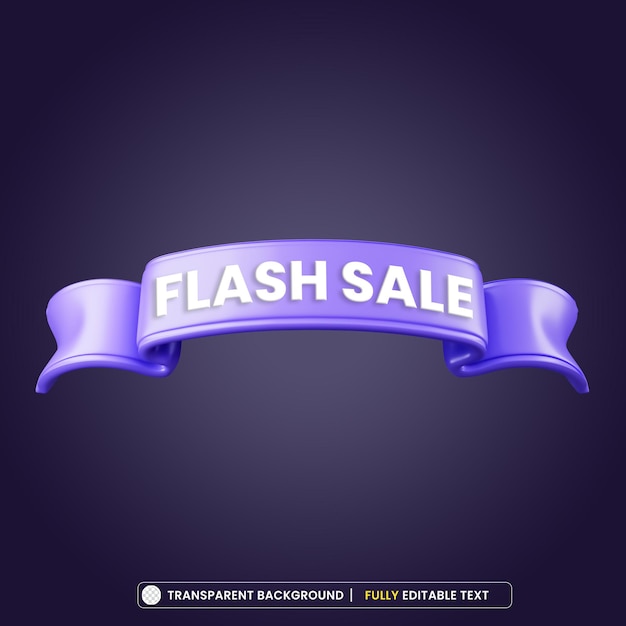 Purple tag flash sale 3d rendering isolated