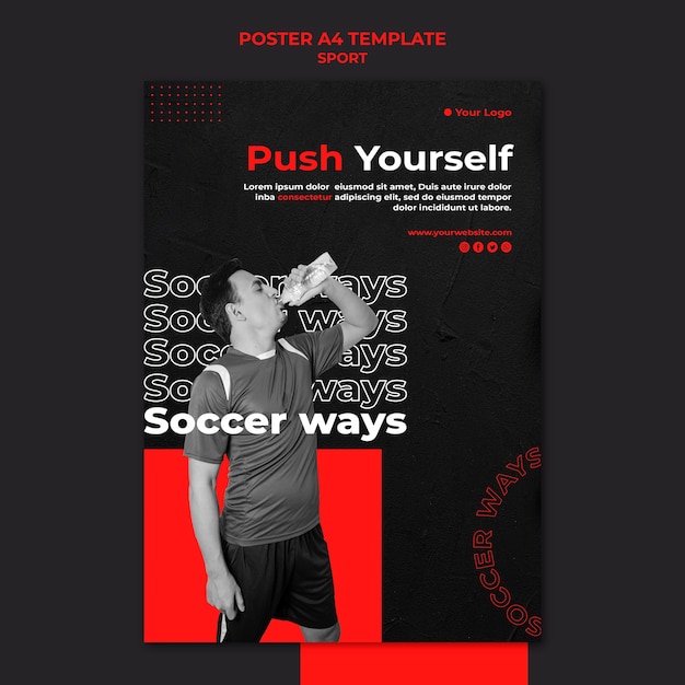 Push yourself sport poster template – Free PSD download