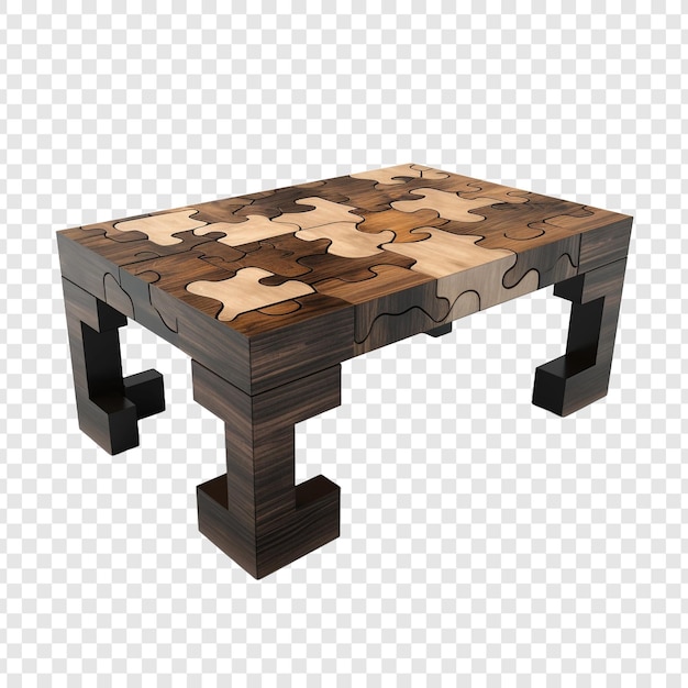 透明な背景に隔離されたパズルテーブル