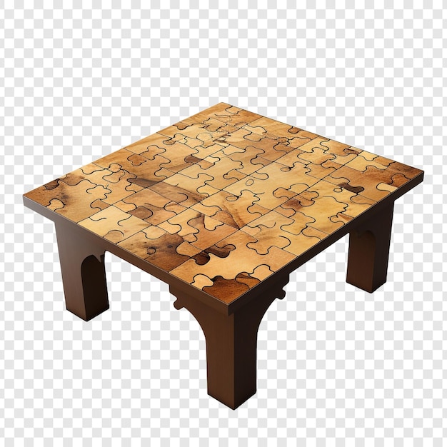 Free PSD puzzle table isolated on transparent background