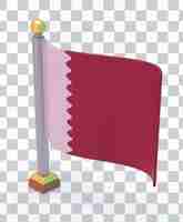 Free PSD qatar flag left side