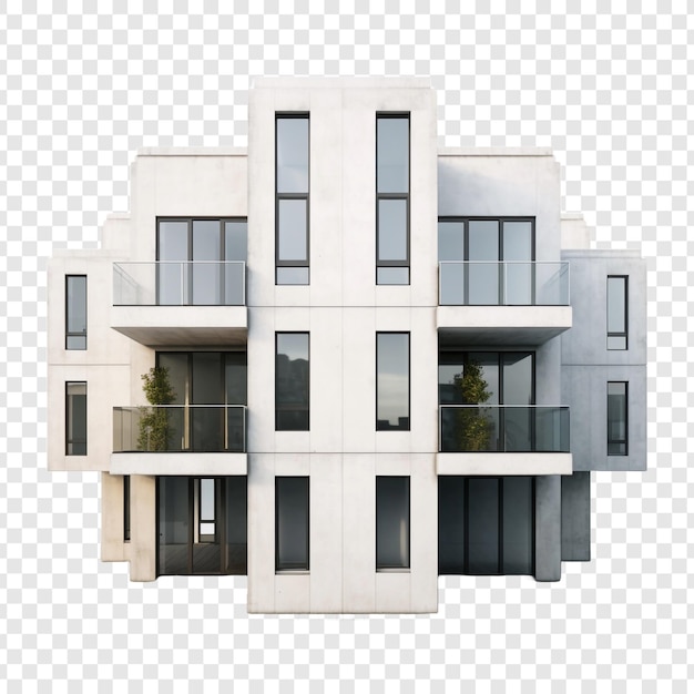 Free PSD quadruplex house isolated on transparent background