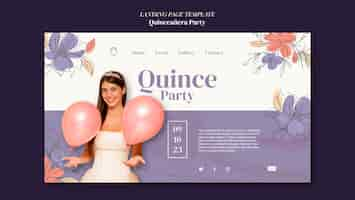 PSD gratuito deisgn del modello del partito di quinceanera