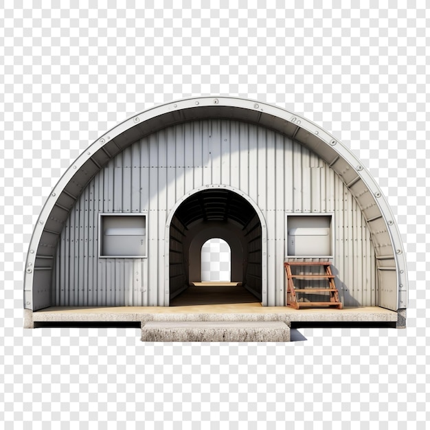 Дом quonset hut изолирован на прозрачном фоне