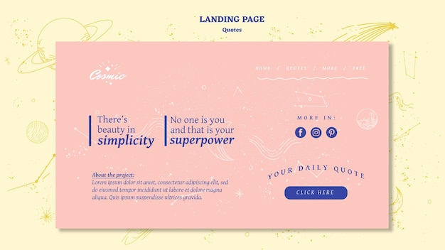 Free PSD quotes concept landing page template