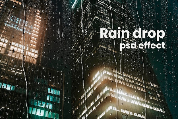 Rain drop psd effect, easy overlay add-on