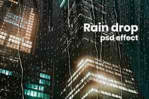 Free PSD rain drop psd effect, easy overlay add-on