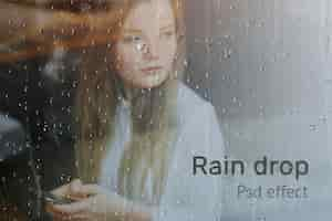 Free PSD rain drop psd effect, photoshop add-on