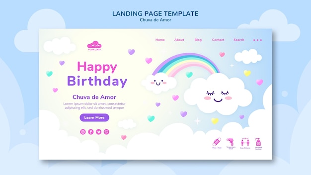 Rain of love landing page template