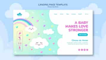 無料PSD 愛の雨のランディングページテンプレート