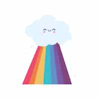 Free PSD rainbow cloud isolated