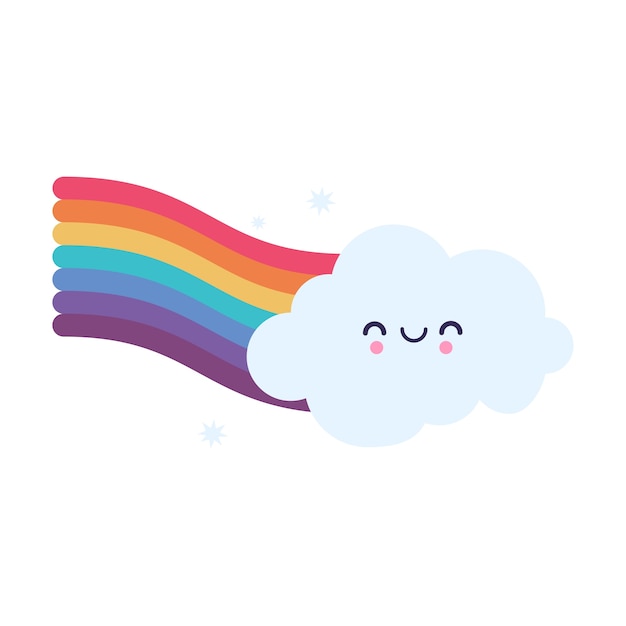 PSD gratuito nuvola arcobaleno isolata