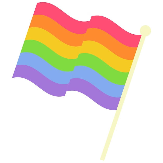 Free PSD rainbow flag illustration