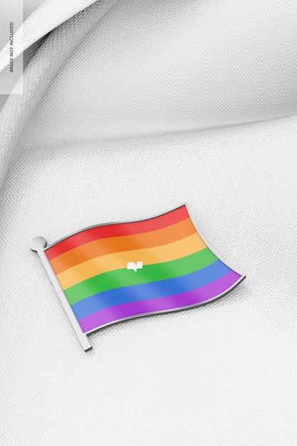 Rainbow Pin Mockup, On Hoodie