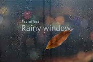 Бесплатный PSD Эффект дождливого окна psd, надстройка easy overlay