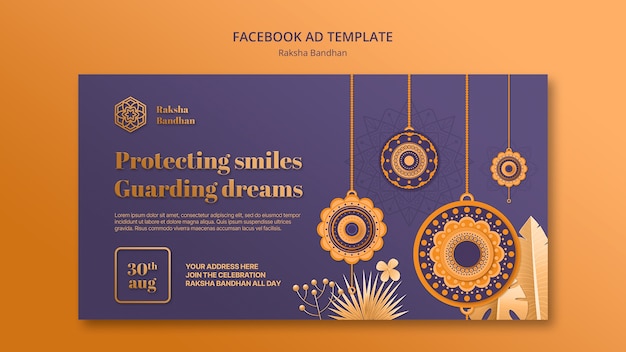 PSD gratuito modello facebook celebrazione raksha bandhan