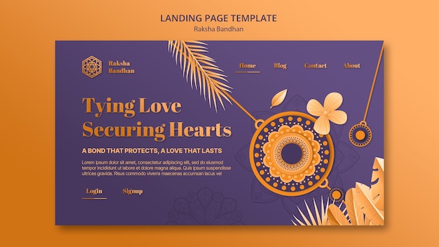 Free PSD raksha bandhan celebration landing page