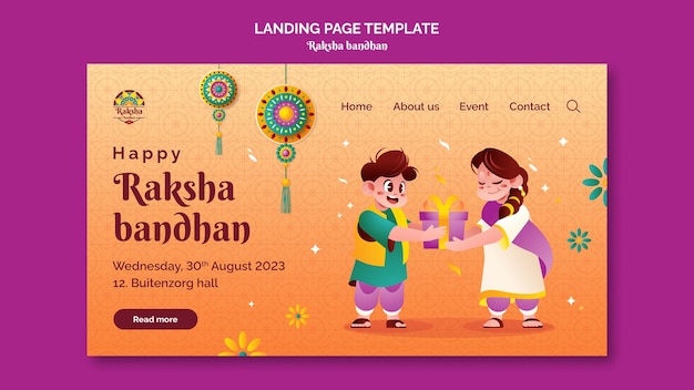 무료 PSD raksha bandhan 축하 방문 페이지