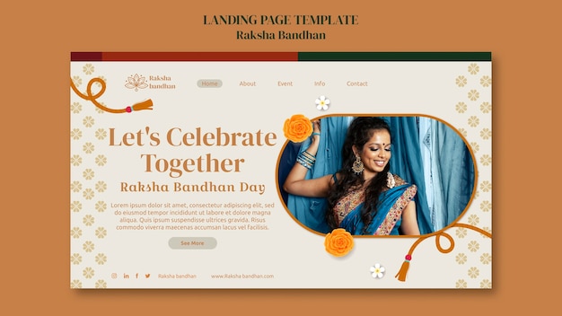 Free PSD raksha bandhan celebration landing page