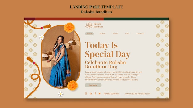 Free PSD raksha bandhan celebration landing page