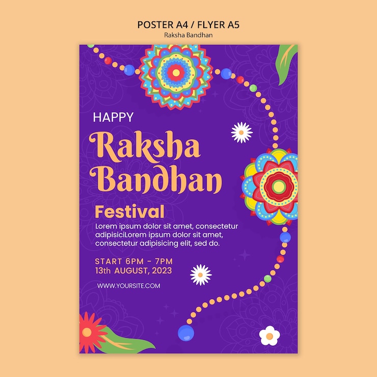 Free PSD raksha bandhan celebration poster template