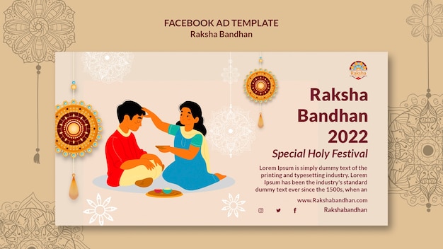 Raksha bandhan 축하 소셜 미디어 프로모션 템플릿