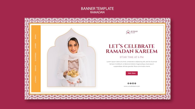 PSD gratuito modello di banner celebrazione ramadan