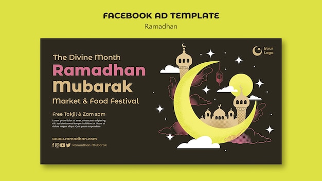 PSD gratuito modello di facebook per la celebrazione del ramadan