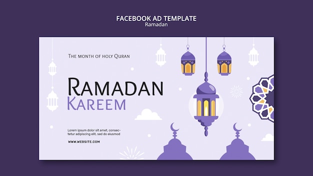 PSD gratuito modello facebook per la celebrazione del ramadan