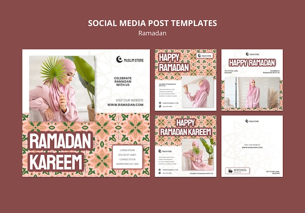 PSD gratuito modello di post di instagram per la celebrazione del ramadan