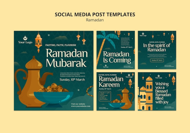 PSD gratuito post su instagram per la celebrazione del ramadan