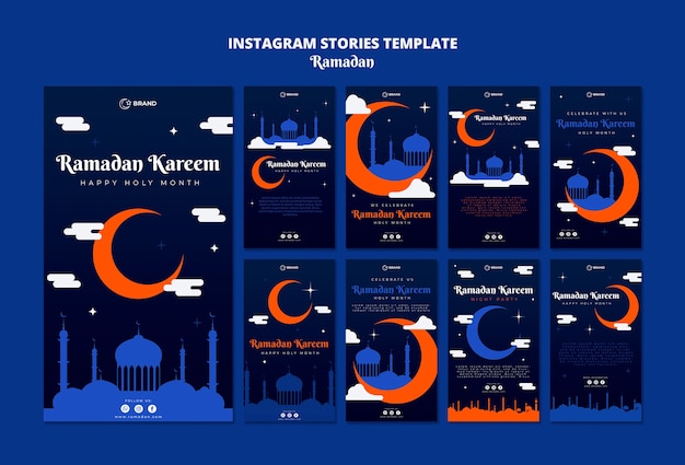 PSD gratuito storie di instagram per la celebrazione del ramadan